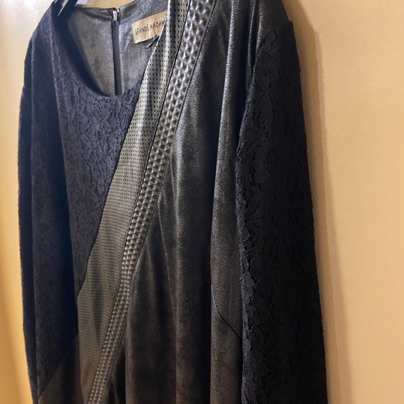 Grande Madame faux leather look black midi dress - size 3XL - Picture 6 of 10